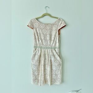 City Triangles Blush Pink Lace Dress w/ Beaded Waist | Size S